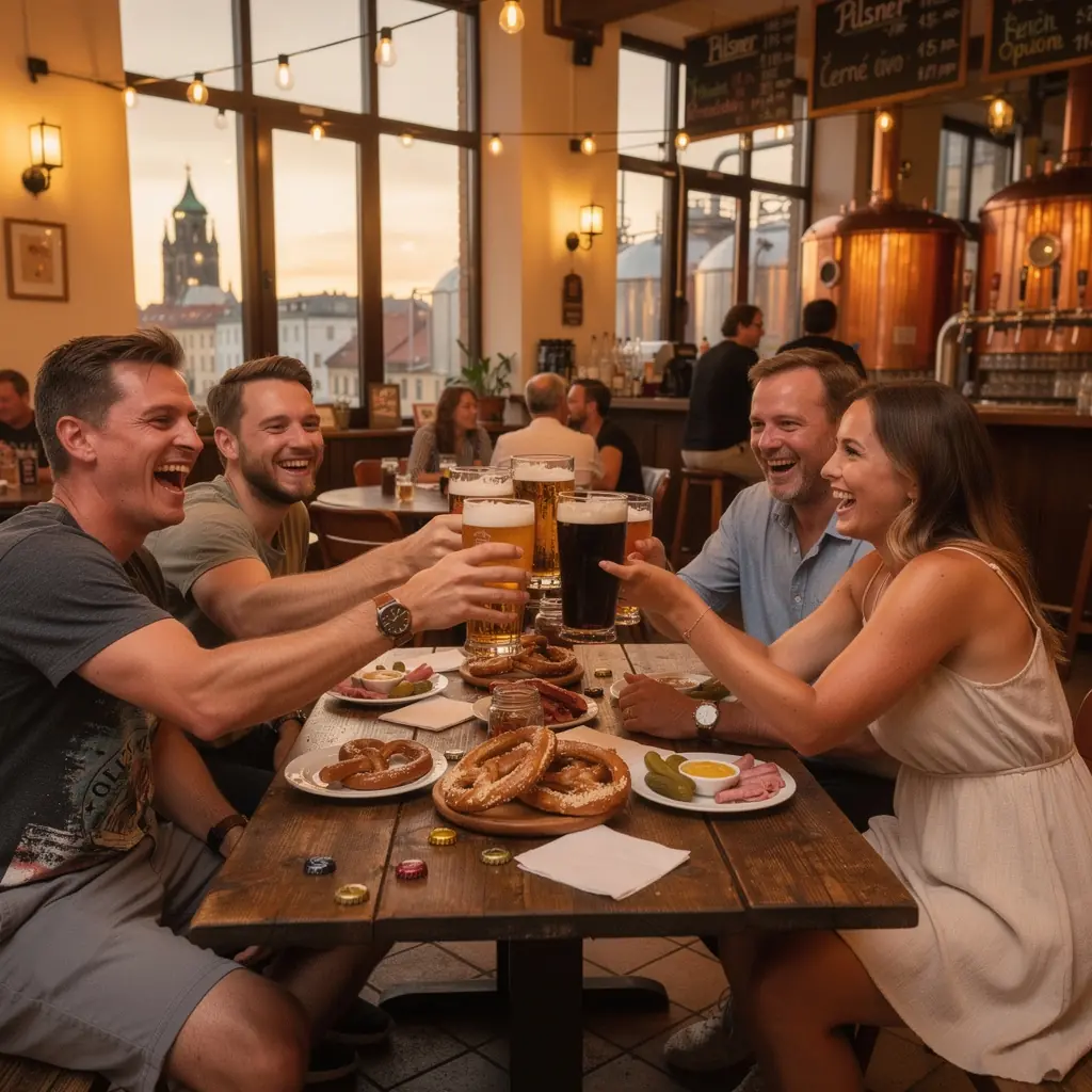 Tradiční český venkov s malebnými chalupami a zelenými poli.